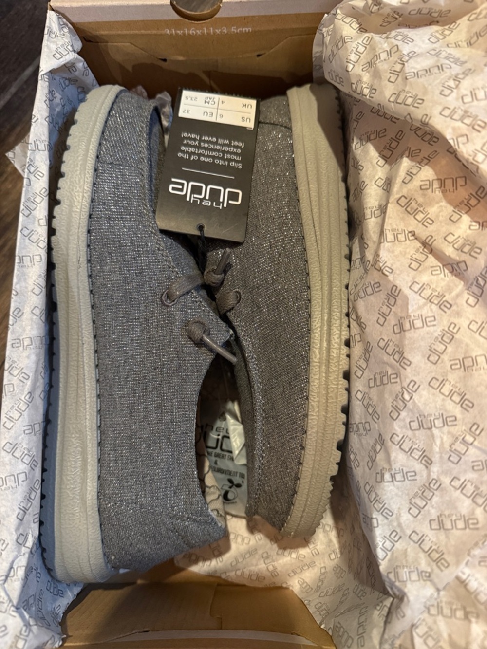 Hey Dude Women's Slip-On Loafers in Sparkling Gray